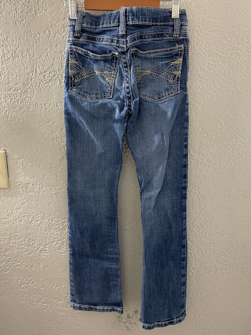 Wrangler 20X Kid Denim Bootcut Straight Leg Jeans Embroidered Pockets 10 Slim‎